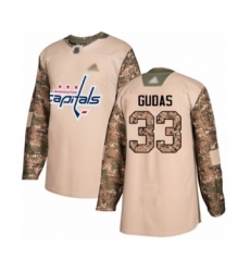 Men's Washington Capitals #33 Radko Gudas Authentic Camo Veterans Day Practice Hockey Jersey