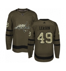Youth Washington Capitals #49 Brett Leason Authentic Green Salute to Service Hockey Jersey