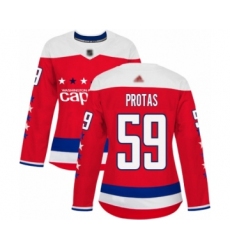 Women's Washington Capitals #59 Aliaksei Protas Authentic Red Alternate Hockey Jersey