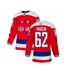 Youth Washington Capitals #62 Carl Hagelin Authentic Red Alternate Hockey Jersey