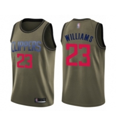 Men's Los Angeles Clippers #23 Lou Williams Swingman Green Salute to Service Basketball Jersey