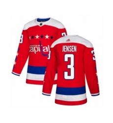 Men's Washington Capitals #3 Nick Jensen Authentic Red Alternate Hockey Jersey