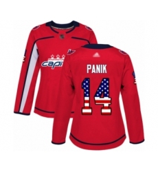Women's Washington Capitals #14 Richard Panik Authentic Red USA Flag Fashion Hockey Jersey