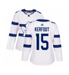 Women's Toronto Maple Leafs #15 Alexander Kerfoot Authentic White 2018 Stadium Series Hockey Jersey