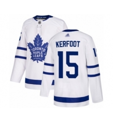 Youth Toronto Maple Leafs #15 Alexander Kerfoot Authentic White Away Hockey Jersey