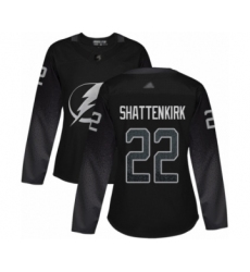 Women's Tampa Bay Lightning #22 Kevin Shattenkirk Authentic Black Alternate Hockey Jersey