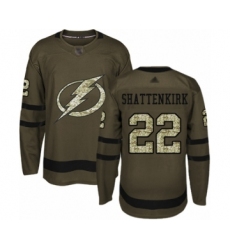 Youth Tampa Bay Lightning #22 Kevin Shattenkirk Authentic Green Salute to Service Hockey Jersey
