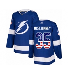 Youth Tampa Bay Lightning #35 Curtis McElhinney Authentic Blue USA Flag Fashion Hockey Jersey