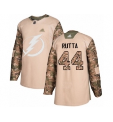 Men's Tampa Bay Lightning #44 Jan Rutta Authentic Camo Veterans Day Practice Hockey Jersey