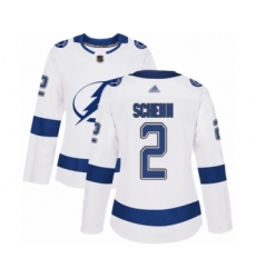 Women's Tampa Bay Lightning #2 Luke Schenn Authentic White Away Hockey Jersey