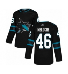 Youth San Jose Sharks #46 Nicolas Meloche Authentic Black Alternate Hockey Jersey