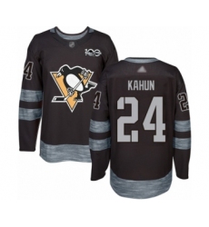 Men's Pittsburgh Penguins #24 Dominik Kahun Authentic Black 1917-2017 100th Anniversary Hockey Jersey
