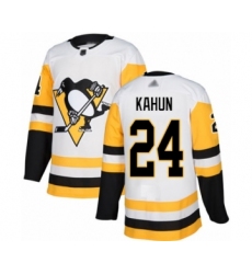 Youth Pittsburgh Penguins #24 Dominik Kahun Authentic White Away Hockey Jersey