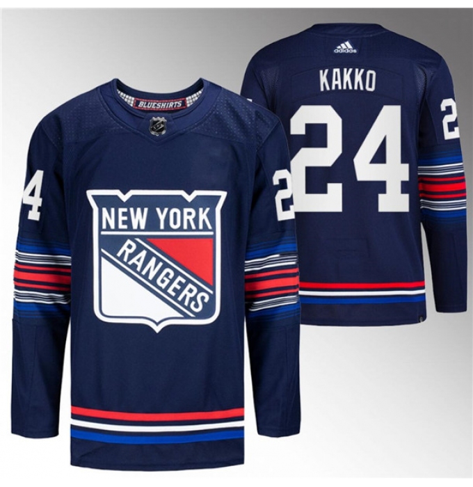 Men's New York Rangers #24 Kaapo Kakko Navy Stitched Jersey