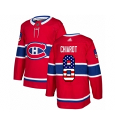 Men's Montreal Canadiens #8 Ben Chiarot Authentic Red USA Flag Fashion Hockey Jersey