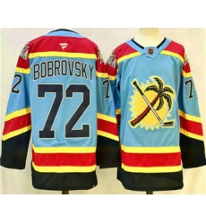 Men's Florida Panthers #72 Sergei Bobrovsky Blue 2024 Reverse Retro Stitched Jersey