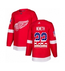 Youth Detroit Red Wings #22 Patrik Nemeth Authentic Red USA Flag Fashion Hockey Jersey