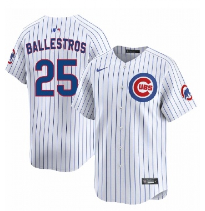 Men's Chicago Cubs #25 Moises ballesteros White Cool Base Stitched Baseball Jersey