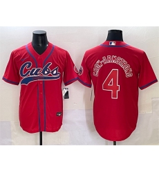 Men's Chicago Cubs #4 Pete Crow-Armstrong Red Cool Base Stitched Baseball Jersey
