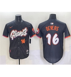 Men's San Francisco Giants #16 Rafael Devers Anthracite 2025 City Connect Limited Stitched Baseball Jersey