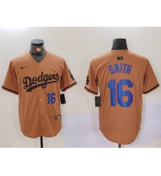 Men's Los Angeles Dodgers #16 Will Smith NUmber Olive Cool Base Limited Stitched Jerseys