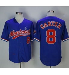 Mitchell And Ness BP Montreal Expos #8 Gary Carter Blue Throwback Stitched MLB Jersey