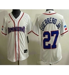 Women's Dominican #27 Vladimir Guerrero Jr White 2026 World Baseball Classic Cool Base Jersey