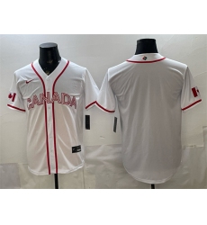 Men's Canada Baseball Blank White 2026 World Baseball Classic Home Stadium Stitched Jersey
