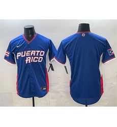 Men's Puerto Rico Baseball Blank Blue 2026 World Baseball Classic Road Stadium Stitched Jersey