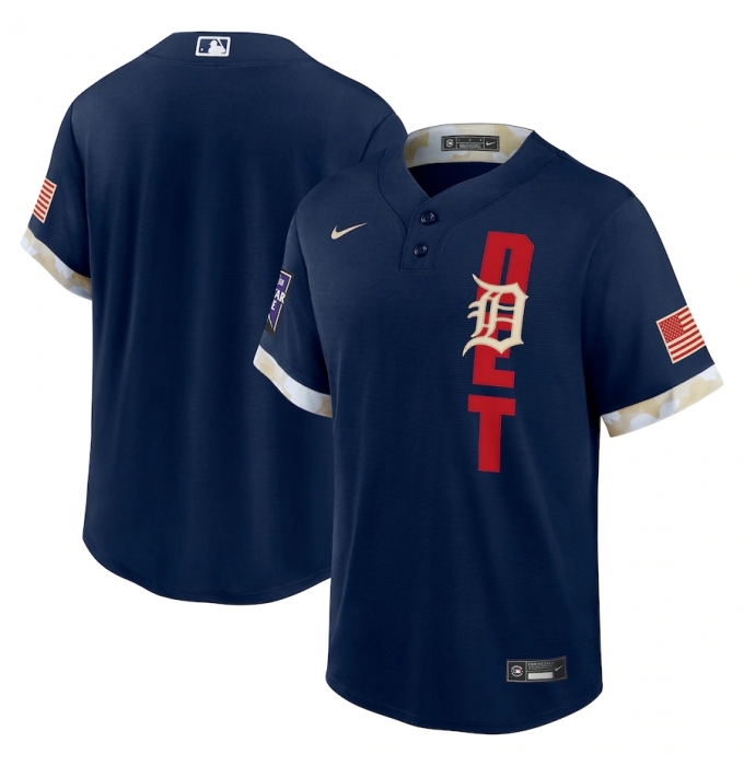 Men's Detroit Tigers Blank Nike Navy 2021 MLB All-Star Game Replica Jersey
