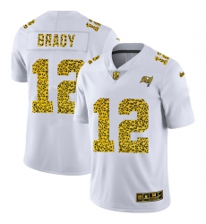 Men's Tampa Bay Buccaneers #12 Tom Brady 2020 White Leopard Print Fashion Limited Football Stitched Jersey