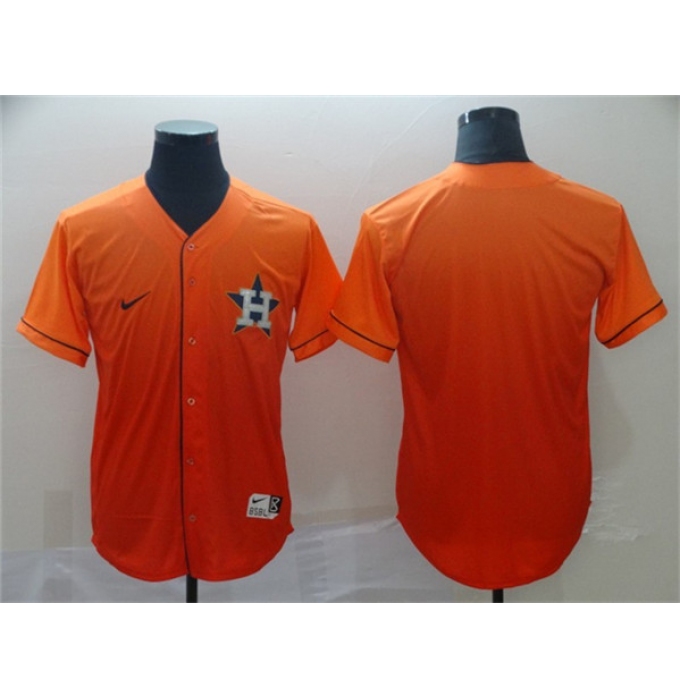 Men's Houston Astros Blank Orange Fade Stitched Baseball Jersey