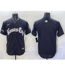 Men's Kansas City Royals Blank Black 'Gothic Crown Edition' Vapor Premier Limited Stitched Baseball Jersey
