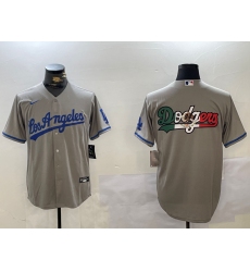 Men's Los Angeles Dodgers Blank Grey With los Cool Base Stitched Jerseys