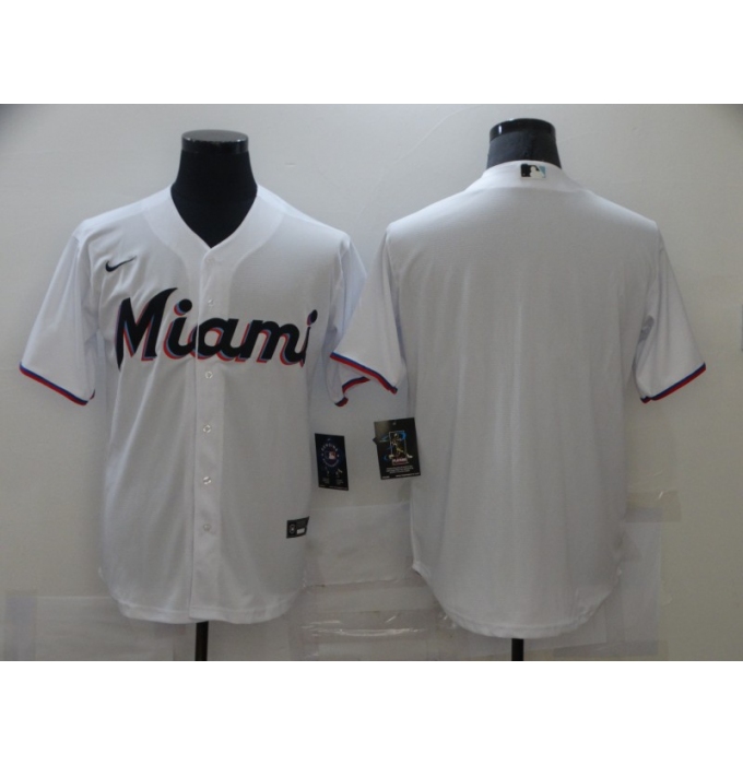 Men's Nike Miami Marlins Blank White Alternate Stitched Baseball Jersey