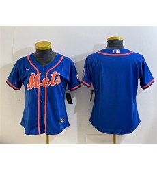 Women's New York Mets Blank Royal Cool Base Stitched Baseball Jersey(Run Small)