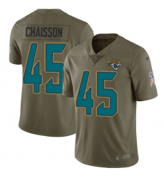 Youth Jacksonville Jaguars #45 K'Lavon Chaisson Olive Stitched NFL Limited 2017 Salute To Service Jersey