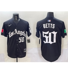 Men's Los Angeles Dodgers #50 Mookie Betts Black Mexico 2025 LA Gothic Style With Fernando Vapor Premier Limited Stitched Baseball Jersey