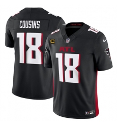 Men's Atlanta Falcons #18 Kirk Cousins Black 2024 F.U.S.E With 4-Star C Vapor Untouchable Limited Stitched Football Jersey