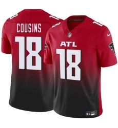 Men's Atlanta Falcons #18 Kirk Cousins Red Black 2023 F.U.S.E. Vapor Untouchable Limited Football Stitched Jersey