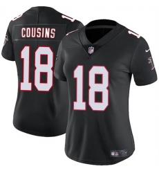 Women's Atlanta Falcons #18 Kirk Cousins Black 2023 Stitched Jersey(Run Small)