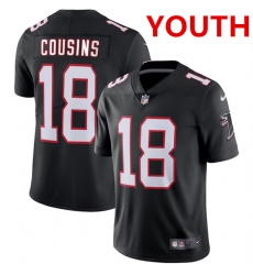 Youth Atlanta Falcons #18 Kirk Cousins Black Vapor Untouchable Limited Stitched Jersey