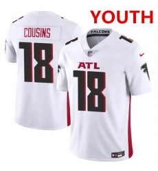 Youth Atlanta Falcons #18 Kirk Cousins White Vapor Untouchable Limited Stitched Jersey