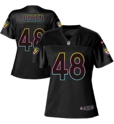 Women's Baltimore Ravens #48 Patrick Queen Black Women's's NFL Fashion Game Jersey