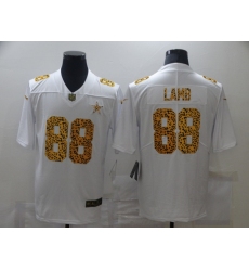 Men's Dallas Cowboys #88 CeeDee Lamb 2020 White Leopard Print Fashion Limited Football Stitched Jersey