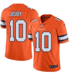 Youth Denver Broncos #10 Jerry Jeudy Orange Stitched Limited Rush Jersey Youth Denver Broncos #10 Jerry Jeudy Orange Stitched Limited Rush Jersey