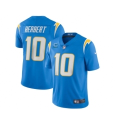 Men's Los Angeles Chargers 2022 #10 Justin Herbert Blue With 2-star C Patch Vapor Untouchable Limited Stitched Jersey
