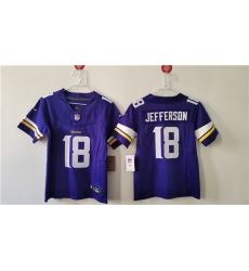 Women's Minnesota Vikings #18 Justin Jefferson Purple F.U.S.E. Vapor Untouchable Limited Football Stitched Jersey