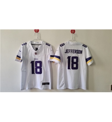 Women's Minnesota Vikings #18 Justin Jefferson White F.U.S.E. Vapor Untouchable Limited Football Stitched Jersey