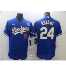 Men's Nike Los Angeles Dodgers #24 Kobe Bryant Blue Elite Champions Authentic Jersey